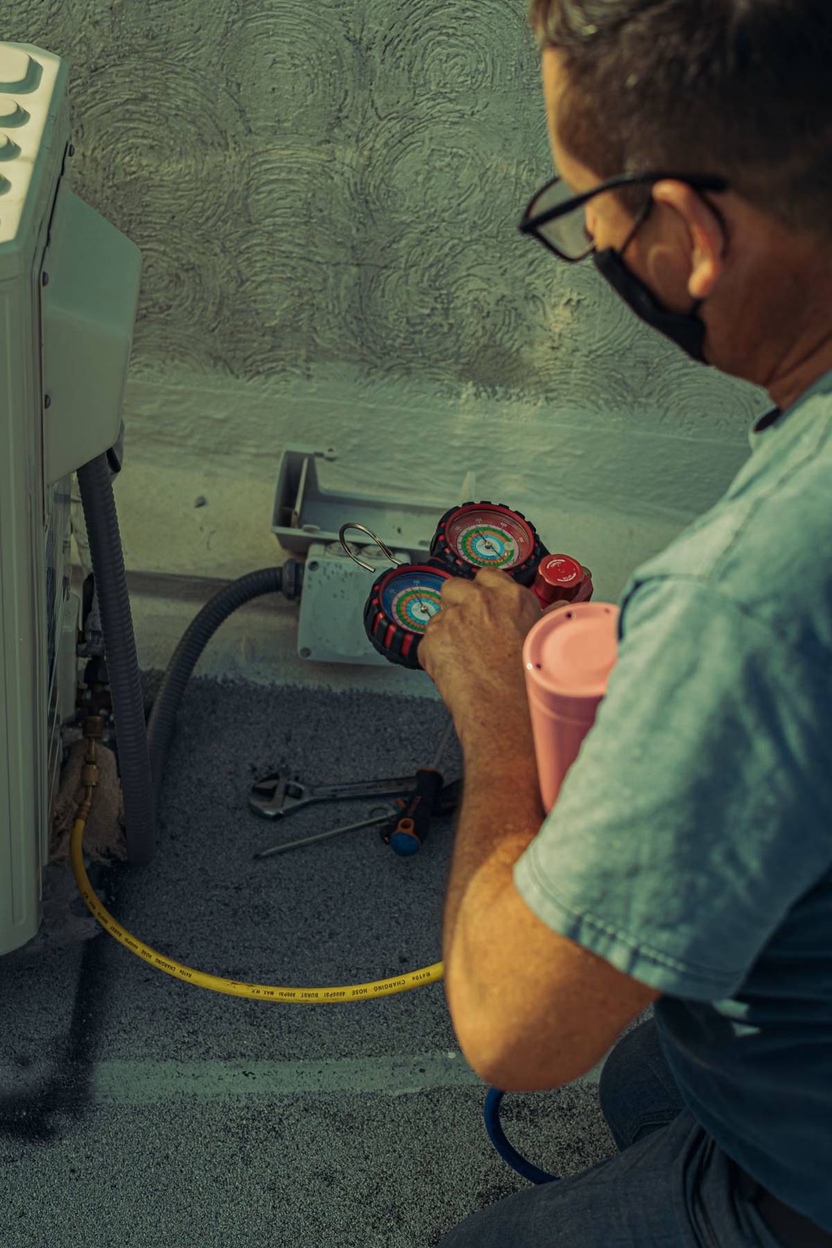 Summit Comfort technician installing a new residential HVAC system in Lebanon Missouri